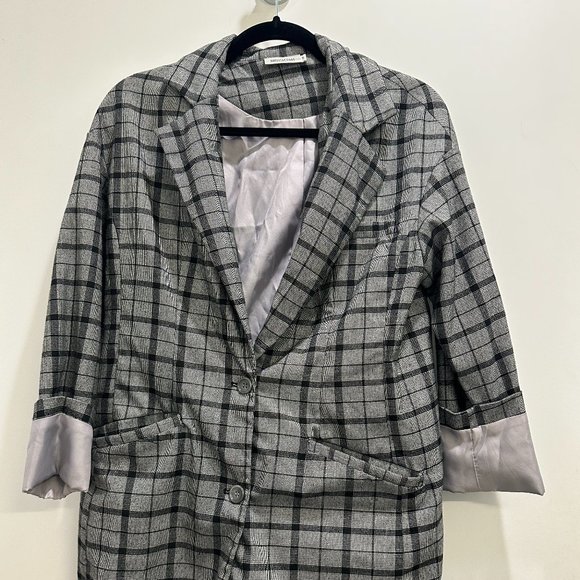 LF Plaid Grey Blazer - Picture 2 of 3